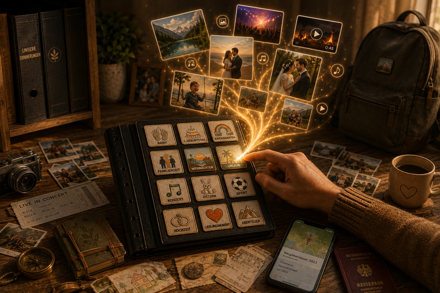 PatchyMap Memory Page mit NFC Erinnerungen